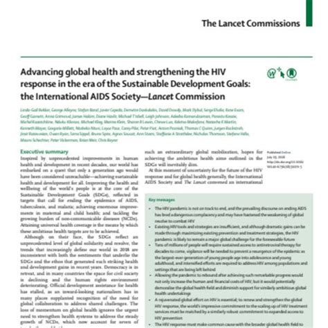 Advancing Global Health And Strengthening The Hiv Response In The Era