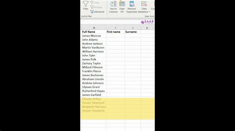 Separate First Name And Surname In Ms Excel How To Separate Names In Excel Ms Excel Made