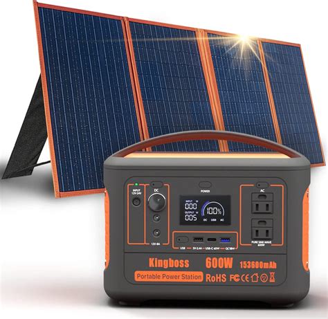 Portable Power Station 600w Plus With Foldable Solar Panel 120w Set Solar Generator