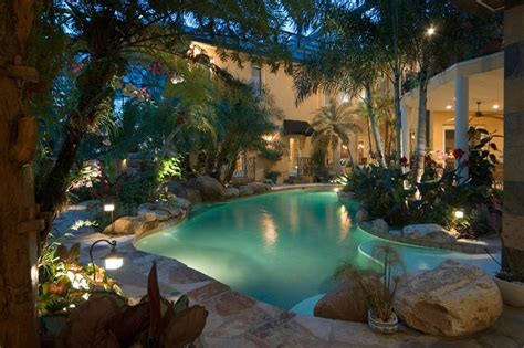 Beautiful Swimming Pool Landscaping With Trees Home Design Lover