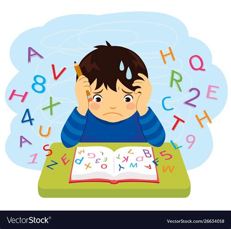 Kid With Learning Difficulties Royalty Free Vector Image