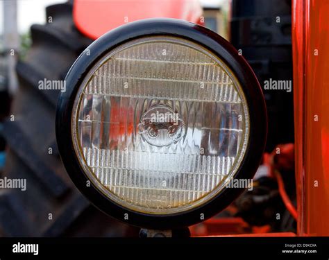 Closeup Vintage Tractor Headlight Stock Photo Alamy