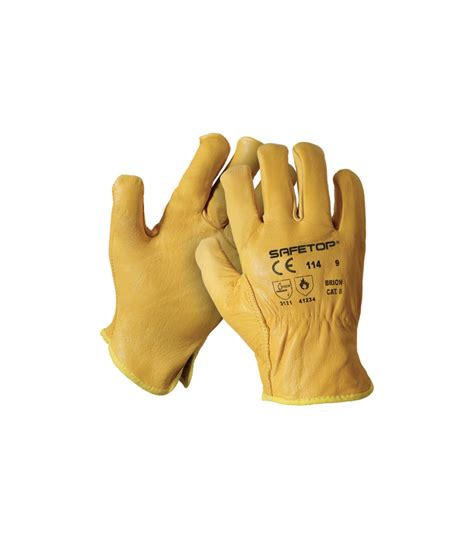 Guantes elásticos de piel flor vacuno SAFETOP tipo conductor Brión