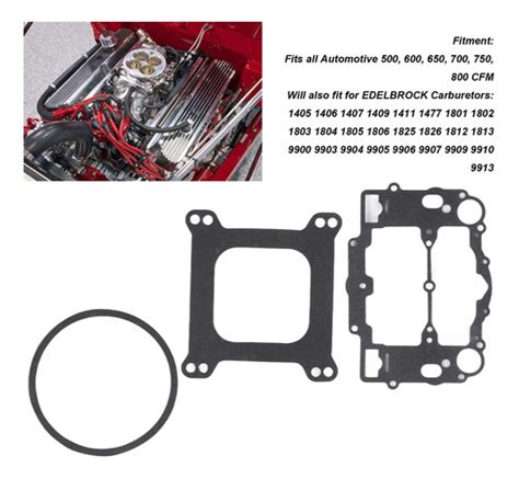 Kit Reparación Carburador Goma Metal Macizo Para Edelbrock 1 Cuotas