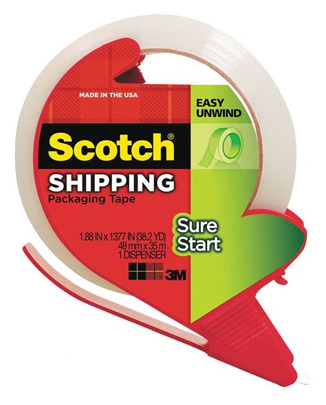 SCOTCH, Packaging Tape,Clear - 43FZ43|3450S-RD - Grainger