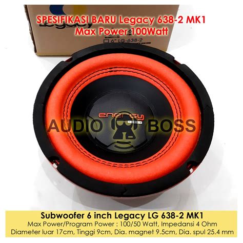 Jual Speaker Subwoofer 6 Inch 6in 6 Legacy 638 LG 638 2 MK1 100 Watt