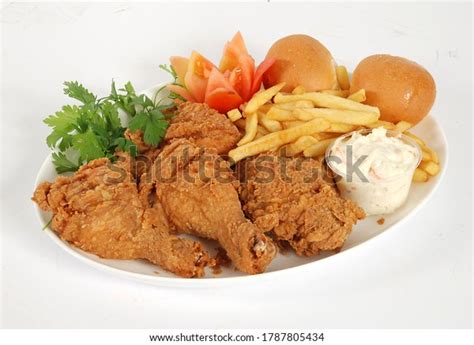 Broasted Chicken Combo Meal On White Stock Photo Edit Now