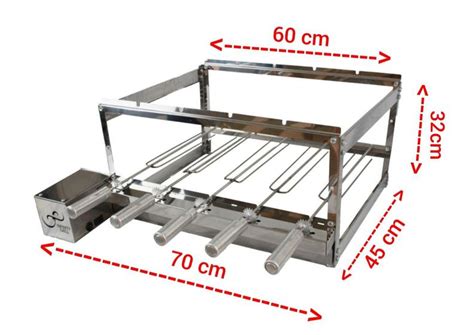 gira grill 5 espeto inox para churrasqueira pré moldada INFINITY