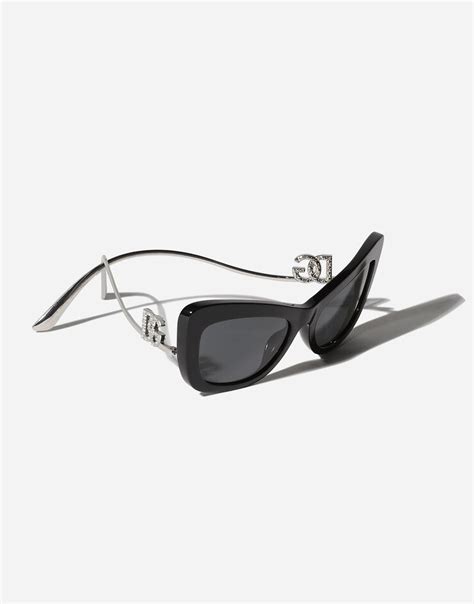 Dg Crystal Sunglasses In Black For Women Dolceandgabbana®