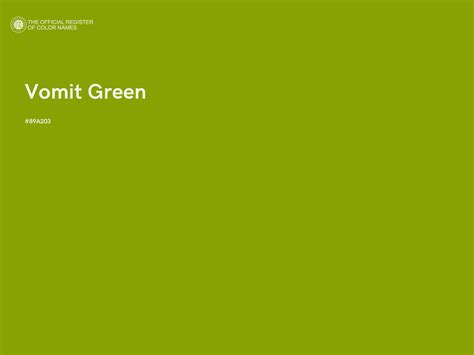 Vomit Green color - #89A203 - The Official Register of Color Names