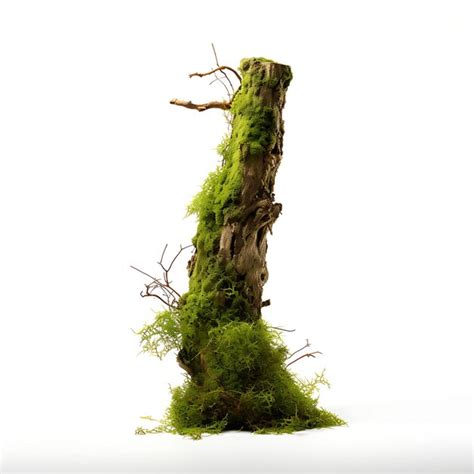 Premium Photo Wiry Moss Thin Wiry Growth Decayed Stump Grows In Thin