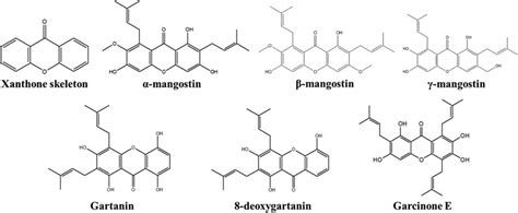 Structure of major xanthone present in the Garcinia mangostana fruit ...