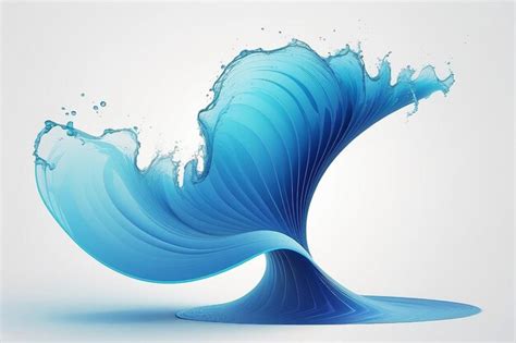 Premium Photo Abstract Blue Smooth Wave On A White Background Dynamic