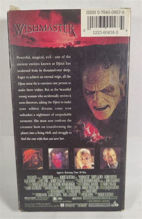 Wishmaster Vhs Video Tape Horror Movie Film Wes Craven Used See