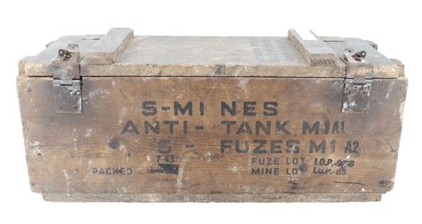 Wooden Crate Of Us M1 A1 Anti Tank Mines 1943 Military Classic