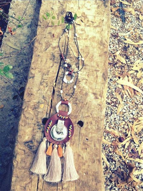 Collar Estilo Boho Cuero Borlas Y Mucha Creatividad Dream Catcher