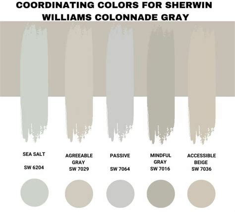 Coordinating Colors For Sherwin Williams Colonnade Gray Sherwin