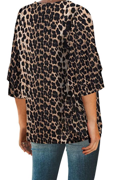 14 75 Leopard Print Button Down Blouse