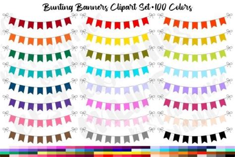 Rainbow Bunting Banner Planner Clipart Graphic By Bestgraphicsonline