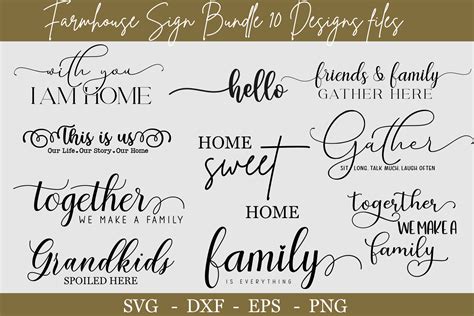 Farmhouse Sign Bundle Svg Home Sign Svg Graphic By Chamsae Studio