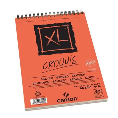 Cuaderno De Dibujo A5 Canson XL Croquis Esbozo 60 Hojas TOPAZ