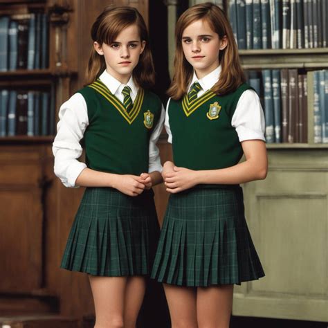 Young Emma Watson Wearing A Slytherin Uniform Sho By Denkideck On