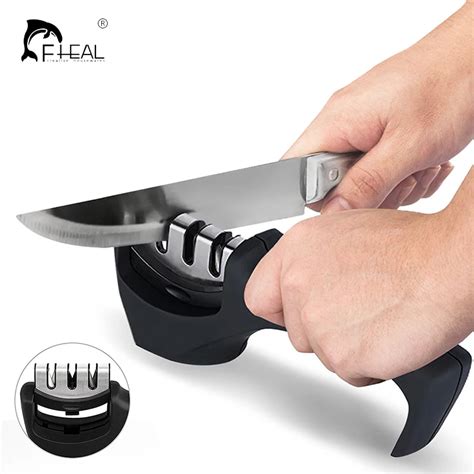 FHEAL Professional Knife Sharpener Stainless Steel Ceramic Knife ...