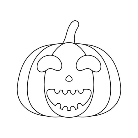 Dibujo Para Colorear Con Calabaza De Halloween Para Ni Os Vector Premium