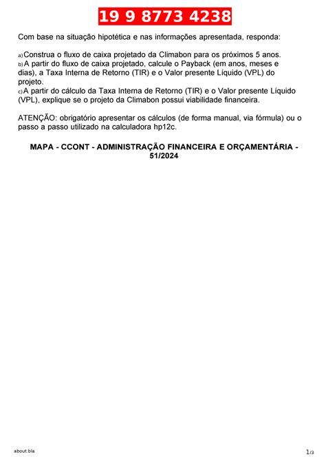 Base Na Situa O Hipot Tica E Nas Informa Es Apresentada Responda