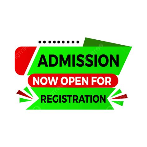 Admission Now Open For Registration Lettering Vector Design Element