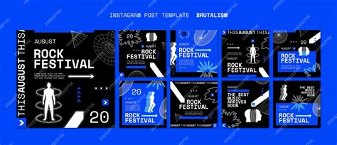 Premium Psd Brutalism Style Instagram Posts Template