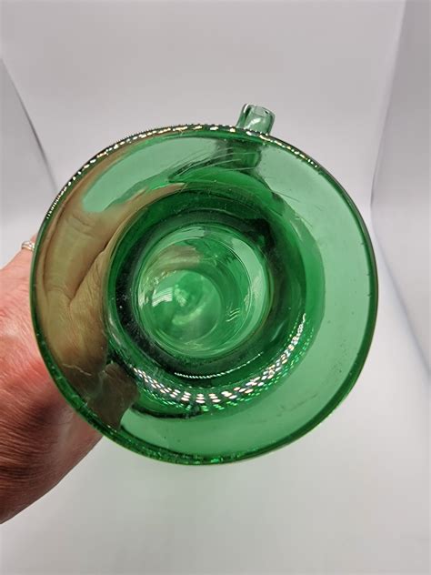 Vintage Rare Hand Blown Italian Green Glass Wine Decanter With Etsy