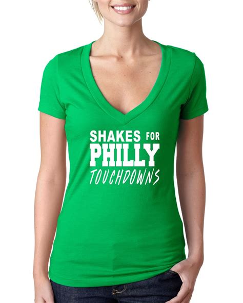 Shakes For Philly Touchdowns V Neck T Shirt Cleavage Tee Etsy