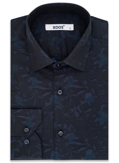 Chemise Homme En Jacquard Marine Xoos Ca