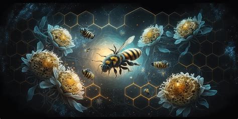 Premium Photo Honey Bee In Outer Space Space Fantasy