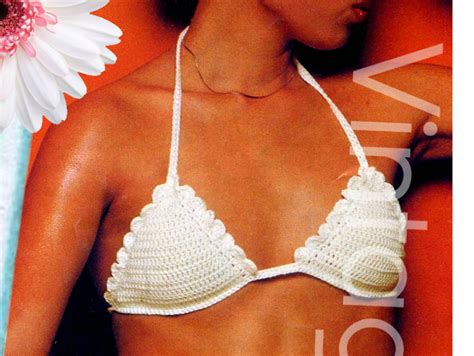 Bikini Crochet Pattern Vintage S Lady Petal Bikini Bra Top Swim