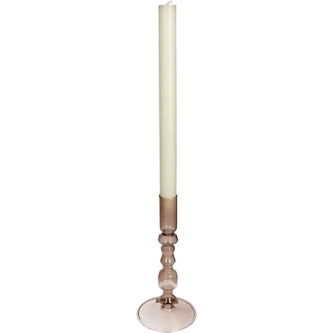 Candle Stick Glass Brown 9x9x19 5cm Groothandel Wiljan