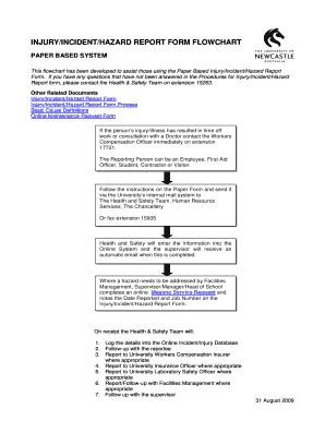 Fillable Online Newcastle Edu Hazard Reporting Flowchart Form Fax Email