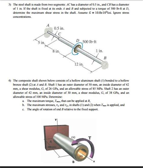 Solved The Steel Shaft Is Made From Two Segments Ac Has Chegg