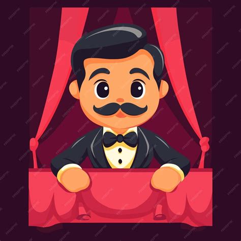 Cute Theater Performer Inhabiting Role Cartoon Vector Premium Ai