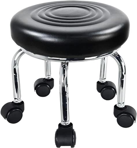 Wiaio Modern Small Rolling Stool Swivel Roller Seat Low Round Stools