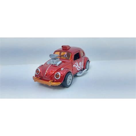 Miniatura Carro Volkswagen Fusca Drag Racer Abre Portas Metal