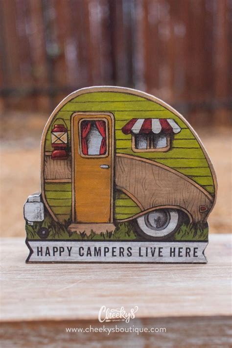 Little Camper Wood Block Signs Happy Campers Live Here Little