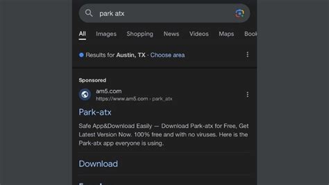 Sitio web fraudulento se hace pasar por la aplicación Park ATX de