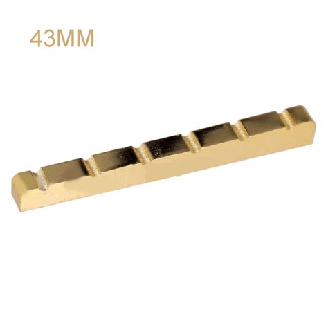 6 String Slotted Brass Plated Guitar Nut 42mm 43mm For Strat Tl Electric Guitars