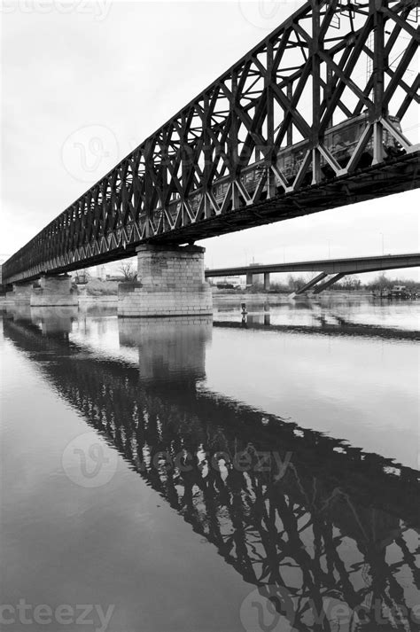 Bridge reflection in the river 23296012 Stock Photo at Vecteezy