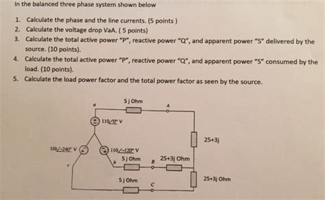 Solved In the balanced three phase system shown below | Chegg.com 