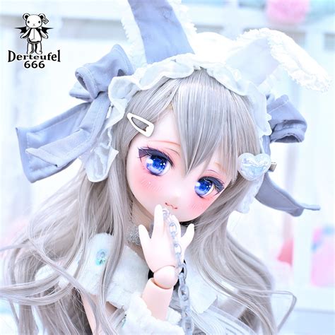 【展示】[derteufel666]ddh 27 レジン盛り セミホワイト肌 Sw肌 カスタムヘッド デカールアイ2種