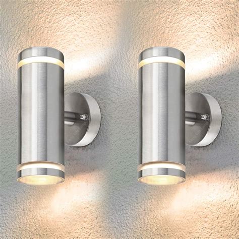 X Modern Stainless Steel Up Down Double Wall Spot Light Ip Outdoor