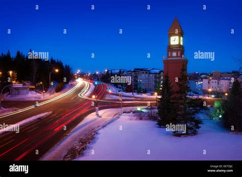 Clock Tower At Christmas, St. Albert, Alberta, Canada Stock Photo - Alamy